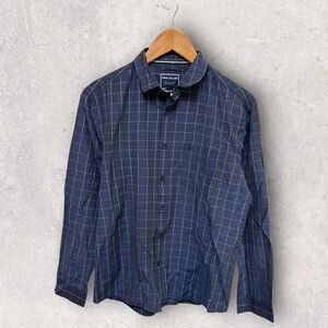 John Miller Hangout Men's Long Sleeve Casual Button Down Shirt Blue Fits‎ Large